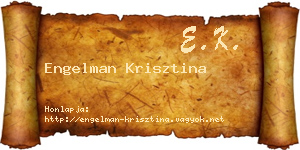 Engelman Krisztina névjegykártya